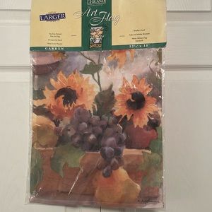 NWT TOLAND Fall Garden Flag Sunflowers & Grapes